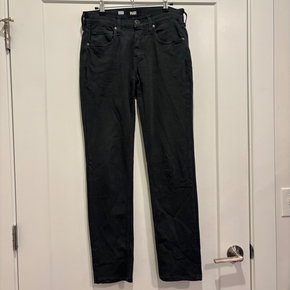 Paige Lennox Slim Fit Pants Dark Grey Rayon Blend Size 28